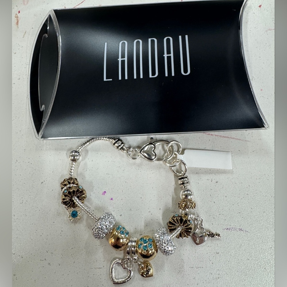 LANDAU HEART CHARM BRACELET with Crystal